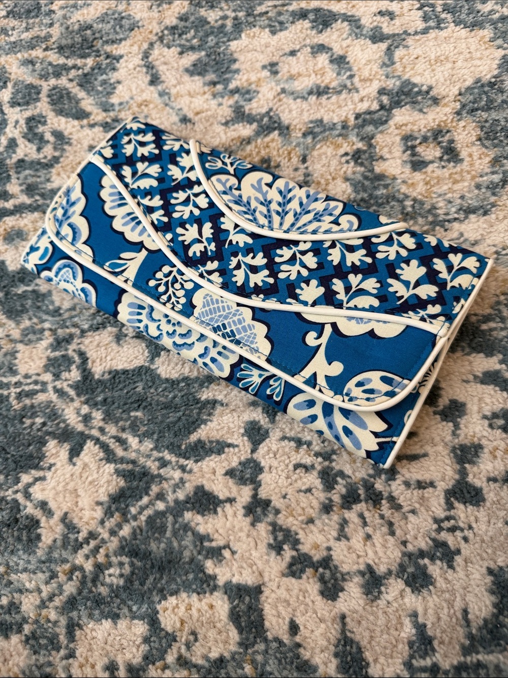 Vera Bradley Blue and White Floral Wristlet